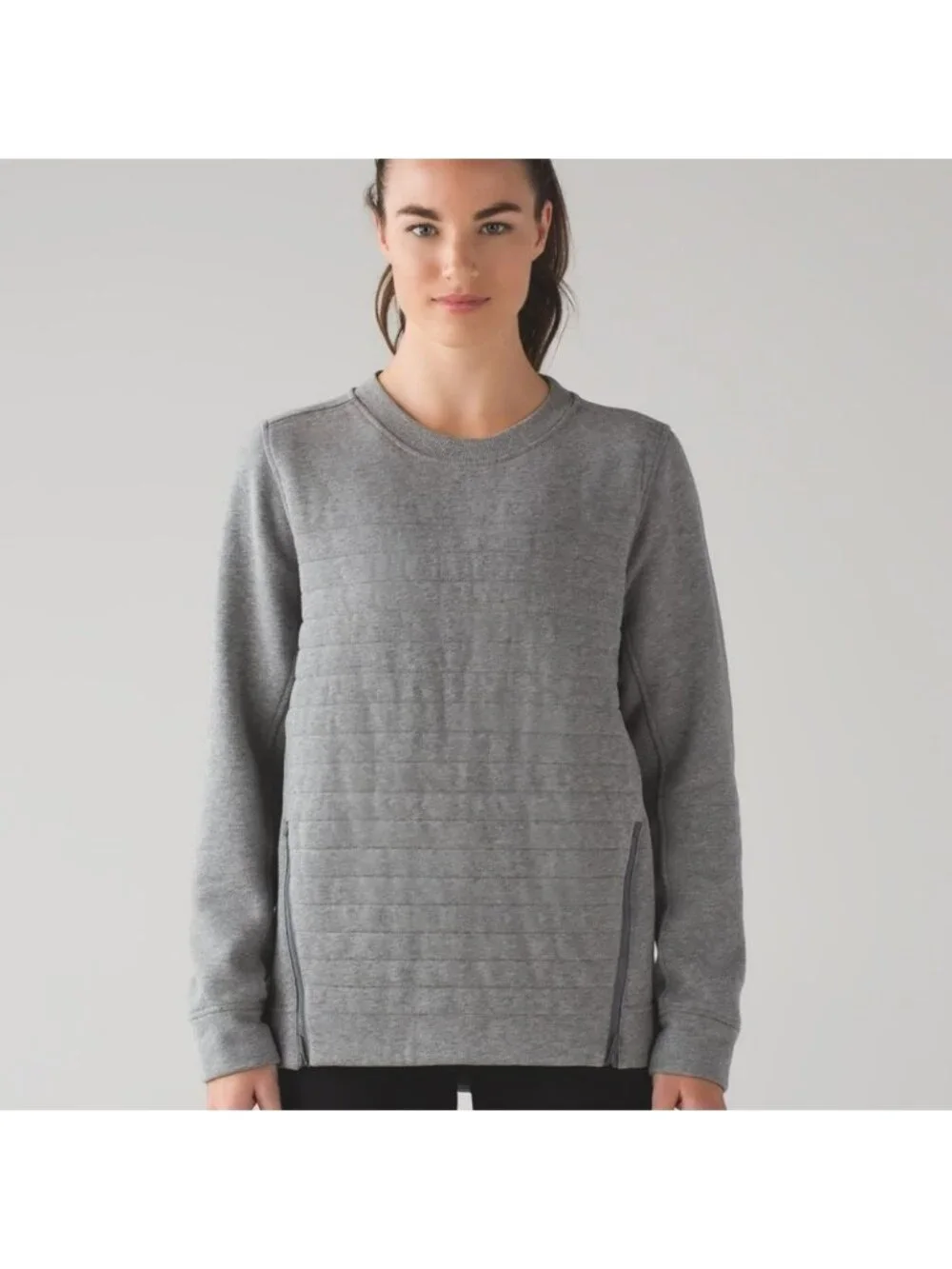 Lululemon Fleece Be True Crew Heathered Medium Grey